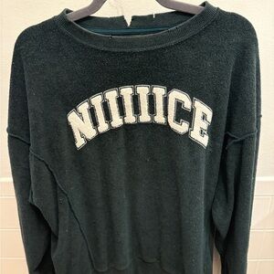 Aerie Dark Green Crew Neck Sweater